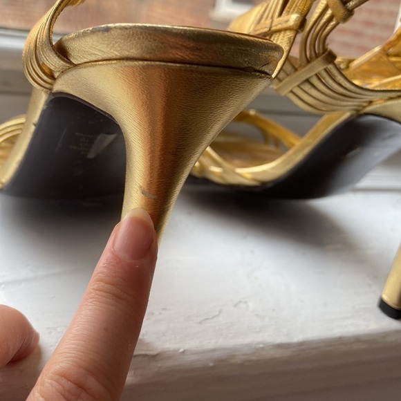 LAUREN Ralph Lauren gold strappy heel, size 7 - Picture 6 of 6
